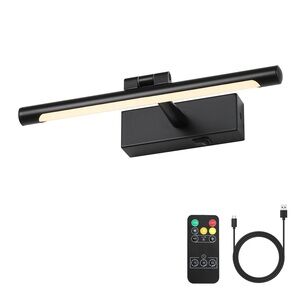 Sleek Black LED Reading Light with Remote